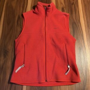 VTG Patagonia Synchilla Fleece Vest Full Zip Pockets Red Small